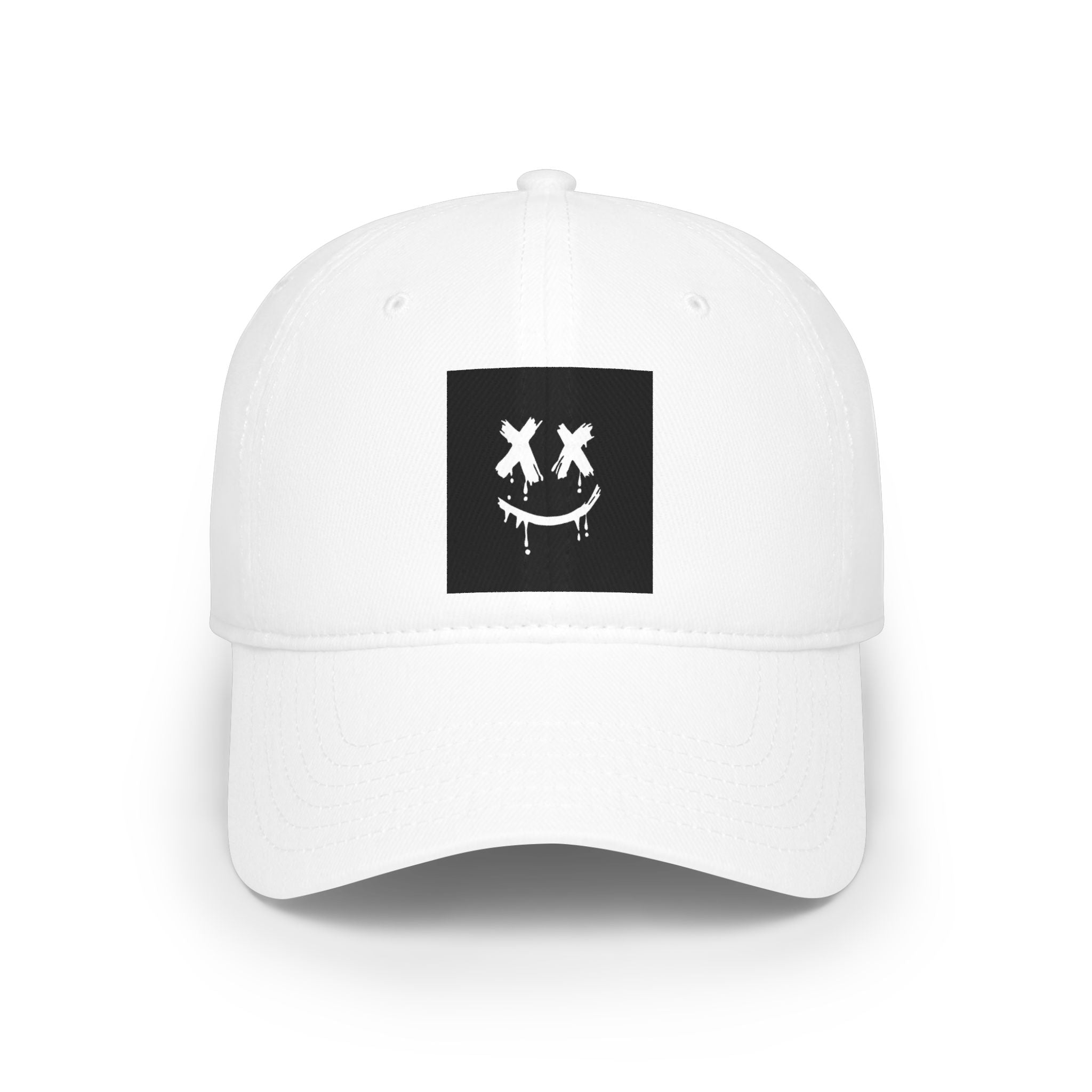Smiley Skull Snapback Cap — Grunge Drip Face Baseball Hat