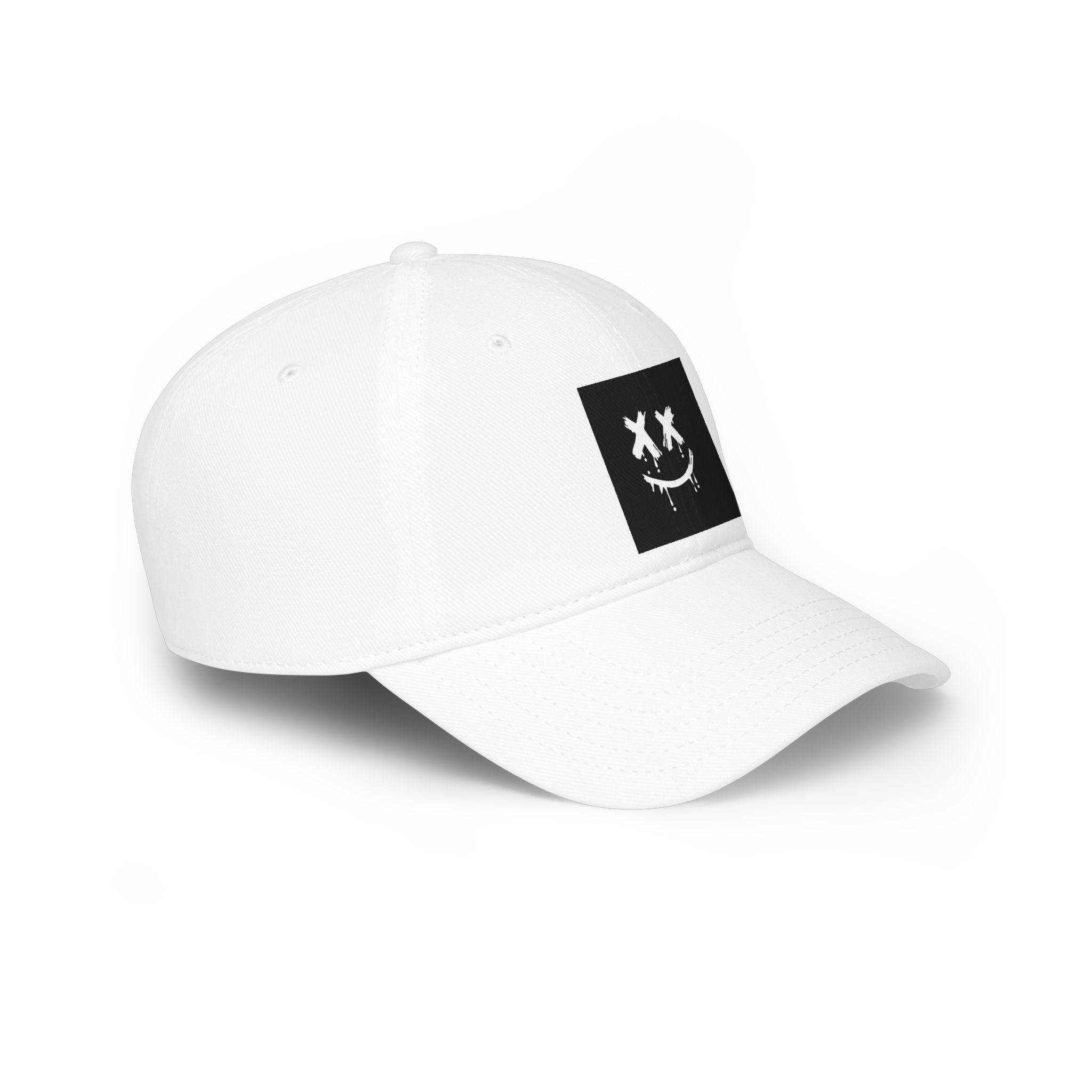 Smiley Skull Snapback Cap — Grunge Drip Face Baseball Hat